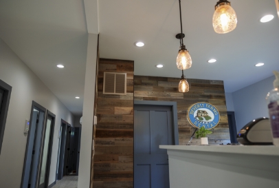 Front desk and hallway in dental office
