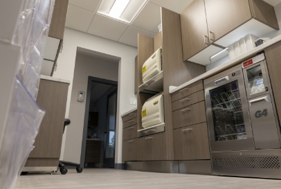 Cabinets in room inside dental office
